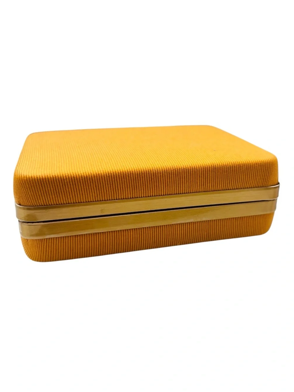 Vintage Mundi Jewelry Clamshell Travel Case With Pouch in Mustard Yellow